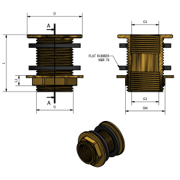 Raccordo Cassone Senza Tappo 3/4" Interno 1/2" - Codice 70BF3412 TDM BRASS 70BF3412 2