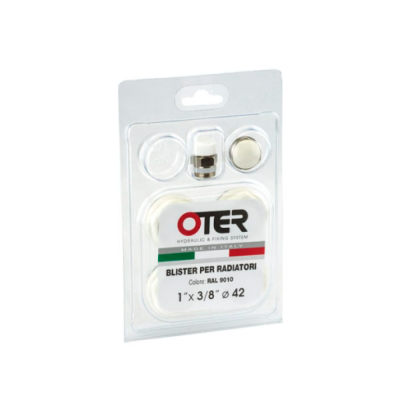 Kit Raccordi per Radiatori in Alluminio 1"x1/2" RAL 9010 - Codice 100B01 OTER 100B01 1