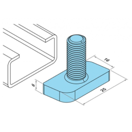 Vite a Martello M8x30 per Staffaggio Leggero 30x15-32x20 - Codice 11180 OTER 11180 2