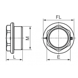 Tappo Verniciato con Incavo e Guarnizione 1" DX-SX RAL 9010 - Codice 111G21 OTER 111G21 2