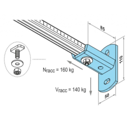 Supporto Orizzontale a Parete per Profilati 30x15-32x20 - Codice 11520 OTER 11520 2