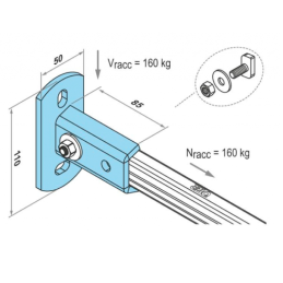 Supporto Verticale a Parete per Profilati 30x15-32x20 - Codice 11530 OTER 11530 2