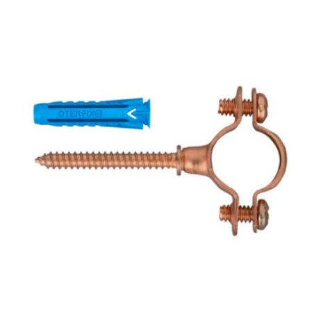 Collare in Rame Ø18-3/8" con Perno INOX Ramato M6 e Tassello 6x30 - Codice 81118 OTER 81118 1