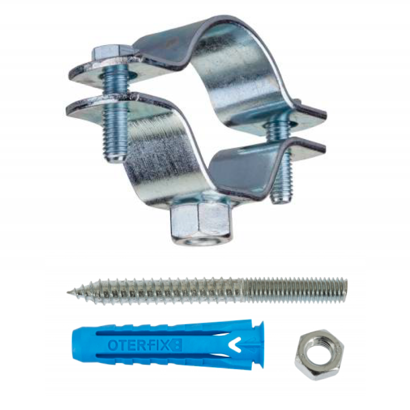 Collare Pesante 3/4" con Perno M8x80 e Tassello 10x50 per Tubi Acciaio - Codice 83005 OTER 83005 1
