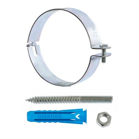 Collare Zincato Ø80 per Canne Fumarie con Perno M8x80 e Tassello 10x50 - Codice 88002 OTER 88002 1