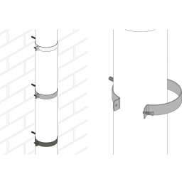 Collare Zincato Ø80 per Canne Fumarie con Perno M8x80 e Tassello 10x50 - Codice 88002 OTER 88002 2