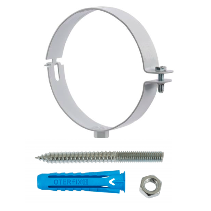 Collare Verniciato Ø60 RAL 9010 per Canne Fumarie con Perno M8x200 e Tassello 10x50 - Codice 88301 OTER 88301 1