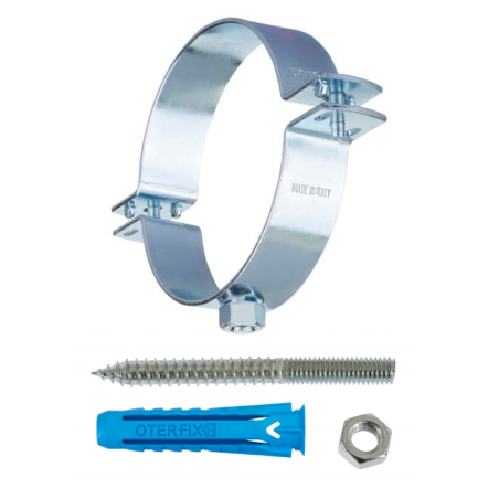 Collare OPEN CLOSED Ø125 Attacco M10 con Perno M10x100 e Tassello 12x60 - Codice D40010 OTER D40010 1