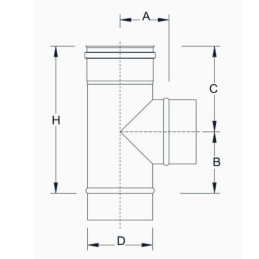 PDAPIRT-08 RACCORDO T 90° - Synergy Cod. PDAPIRT-08100 - Diametro 100/120