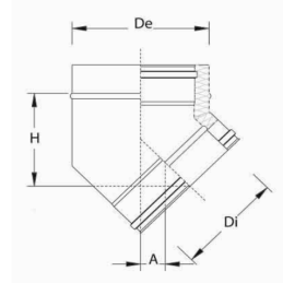 PDCQ-45 CURVA 45° - Synergy Cod. PDCQ-45250 - Diametro 250/300