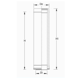 PDED-01 ELEMENTO DIRITTO MM. 945 - Synergy Cod. PDED-01080 - Diametro 80/130