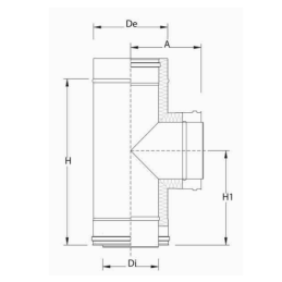 PDRT-08 RACCORDO T 90° - Synergy Cod. PDRT-08130 - Diametro 130/180