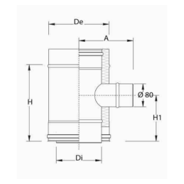 PDTR-28 RACCORDO A T 90° RID. D.80 - Synergy Cod. PDTR-28100 - Diametro 100/150