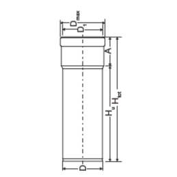 PPSED-02 ELEMENTO DRITTO MM. 440 - Synergy Cod. PPSED-02080 - Diametro 80