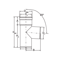 PPSRT-07 RACCORDO T 90° - Synergy Cod. PPSRT-07080 - Diametro 80