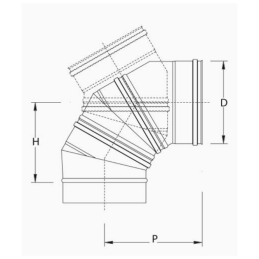 PSCG-90 CURVA GIREVOLE REGOLABILE - Synergy Cod. PSCG-90120 - Diametro 120