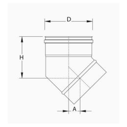 PSCQ-45 CURVA  45° - Synergy Cod. PSCQ-45140 - Diametro 140