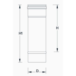 PSED-03 ELEMENTO DRITTO MM.440 - Synergy Cod. PSED-03080 - Diametro 80