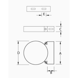 PSFM-14 FASCETTA MURALE REGOLABILE - Synergy Cod. PSFM-14100 - Diametro 100 PSFM-14100 2