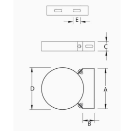 PSFM-14 FASCETTA MURALE REGOLABILE - Synergy Cod. PSFM-14200 - Diametro 200