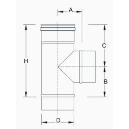 PSRT-08 RACCORDO A T 90° MASCHIO - Synergy Cod. PSRT-08120 - Diametro 120