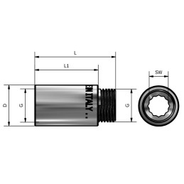 Prolunga M-F in Ottone Cromato 3/8" x 10 - Codice 110C3825 TDM BRASS 110C3825 2
