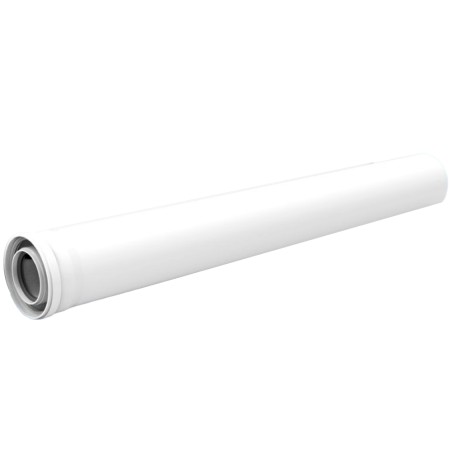 Tubo Coassiale Ø60/100 x 1000 mm PP Acciaio Laccato Maschio Femmina Chimeplast Fig 610-1000MHP15 per Caldaie a Condensazione 610