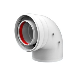 Gomito camino diametro 60/100mm 90° maschio-femmina alluminio bianco 610-90MHP1 610-90MHP1 1