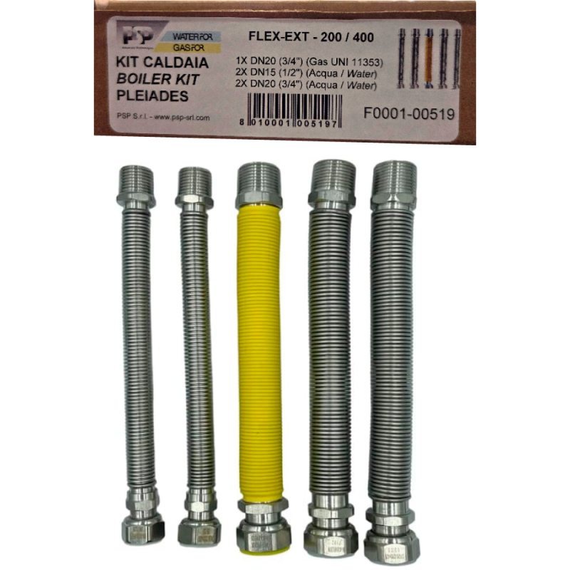 Kit caldaia PSP F0001-00519 GAS DN 20 3/4" 200/400 con flessibili M/F F0001-00519 1