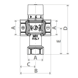 Giacomini R156X005 Miscelatore termostatico 1" Kv 2,2 - valvola miscelatrice sanitaria R156X005 2