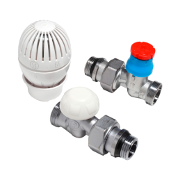 Giacomini R470AX013 Kit valvola termostatizzabile diritto 1/2" x 16 con detentore e testa R470 R470AX013 1