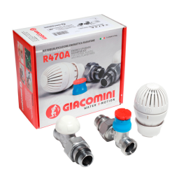 Giacomini R470AX013 Kit valvola termostatizzabile diritto 1/2" x 16 con detentore e testa R470 R470AX013 2