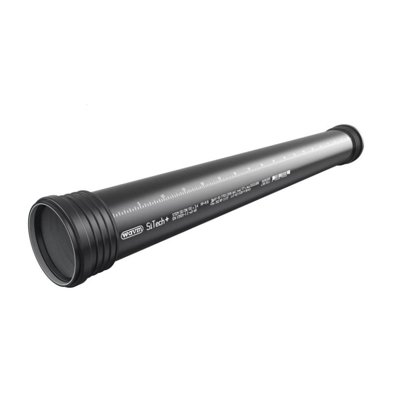 Wavin SiTech+ tubo 2 bicchieri DN 90 diametro 90 mm lunghezza 1 m codice 260425 260425 1