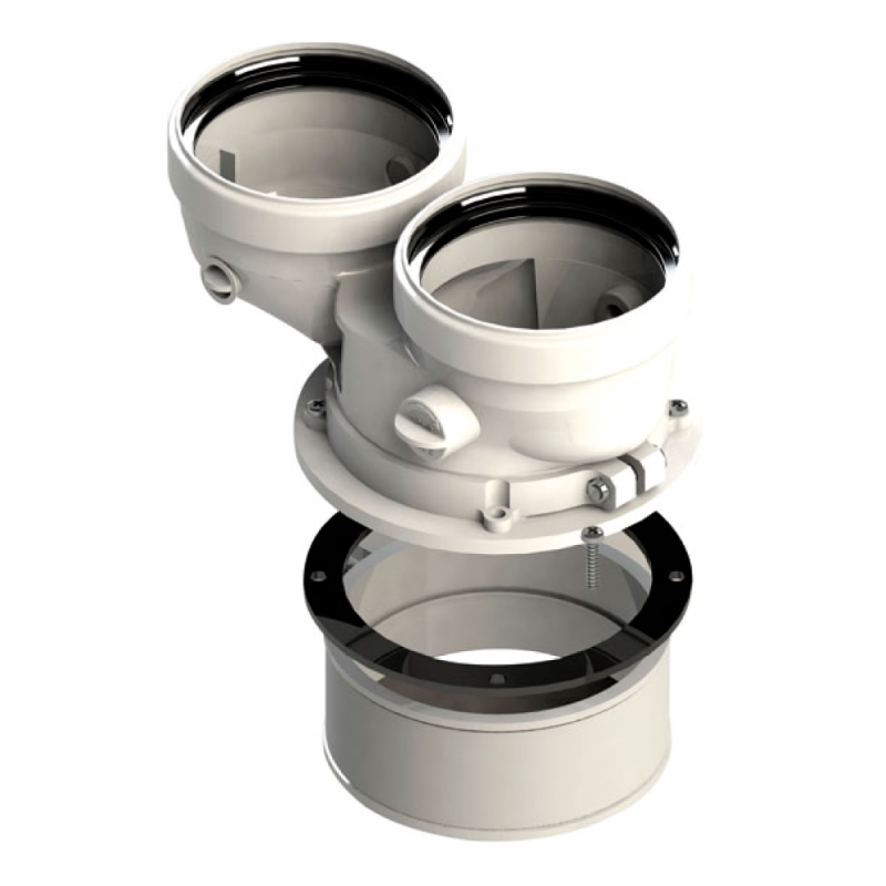 Groppalli 8ADBMULTI55 Kit sdoppiatore multicompatibile PP 60/100 - 80/80 per caldaie a condensazione 8ADBMULTI55 1