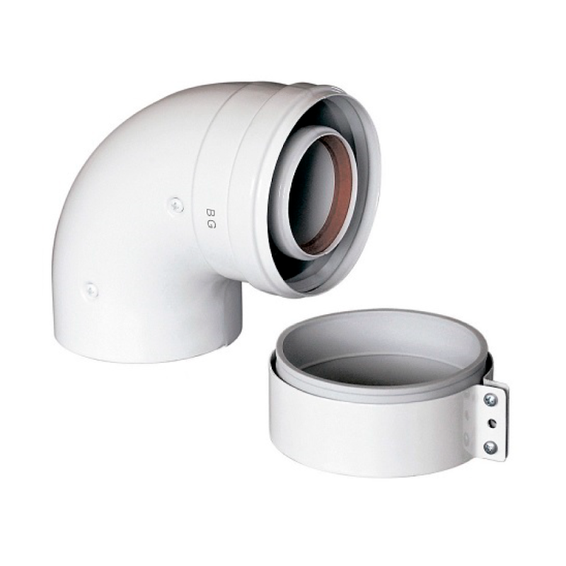 Baxi KHG714101410 Curva coassiale 90° 60/100 per caldaia a camera stagna KHG714101410 1