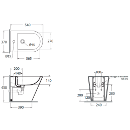 Bidet a terra stile moderno in ceramica bianca Forma FMBIT000000MBI 3