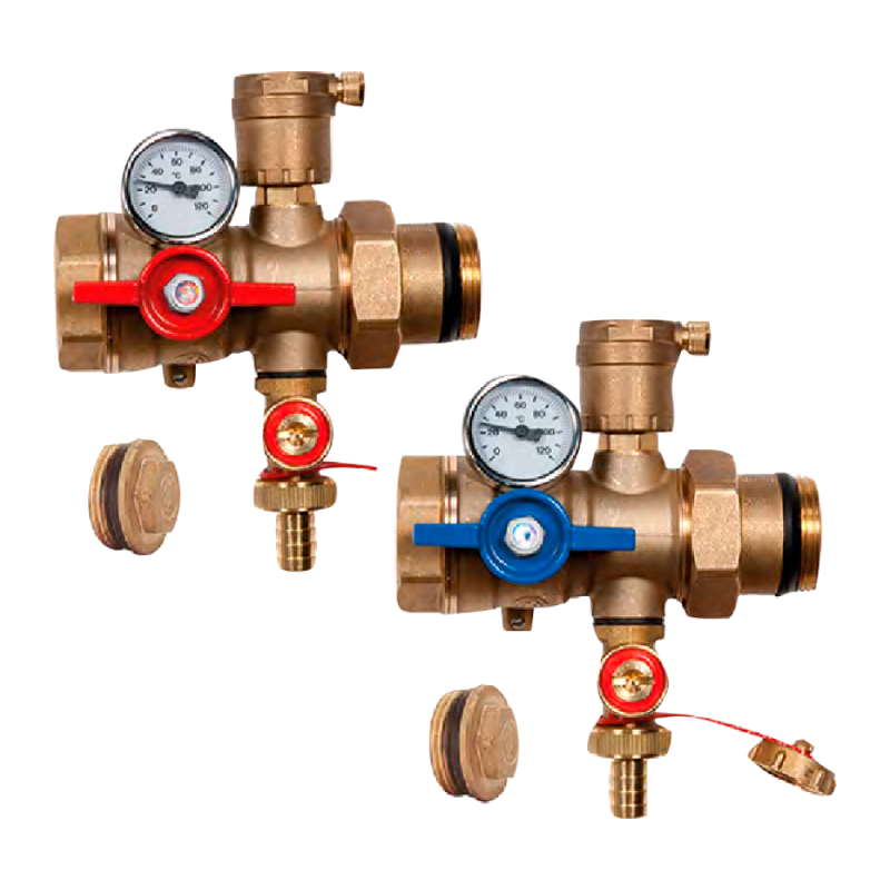 Giacomini R269TY035 Coppia valvole multifunzione per collettori 1" F x 1" M R269TY035 1