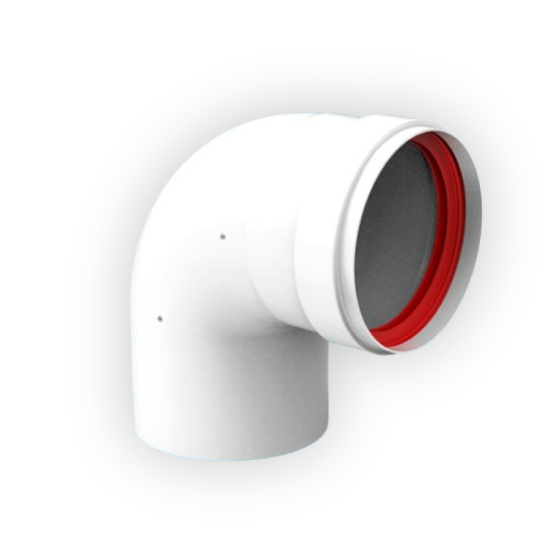Groppalli 8-90MHP1 Curva 90° Ø80 mm in alluminio maschio femmina per scarico fumi 8-90MHP1 1