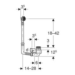 Geberit 150.022.00.2 sifone per vasca da bagno d52 con tappo piletta 150.022.00.2 3