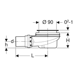 Geberit 150.552.21.1 sifone doccia d90 con scarico PE e tappo piletta 150.552.21.1 3