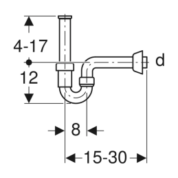Geberit 151.100.11.1 sifone curvo per lavabo e bidet scarico orizzontale 151.100.11.1 3