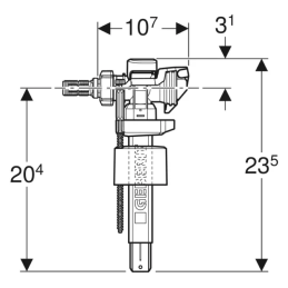 Geberit 240.784.00.5 Rubinetto a galleggiante tipo 383 con attacco laterale 3/8" 240.784.00.5 3