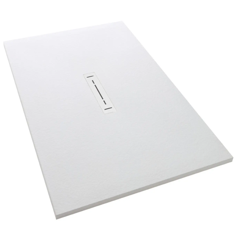Kinedo PI-ARP241480BM Piatto doccia effetto ardesia 140x80 cm bianco H 2,6 cm PI#ARP241480BM 1