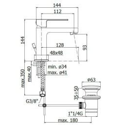 Paffoni EL075CR Miscelatore lavabo cromato con scarico serie Elle EL075CR 2
