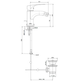 Paffoni LM135CR Miscelatore bidet cromato con scarico automatico serie Lime LM135CR 2