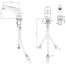 Paffoni ND087CR Miscelatore parrucchiere cromato con doccetta estraibile serie Nettuno Due ND087CR 2