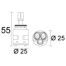 Paffoni ZA91140 Cartuccia ricambio Ø25 mm per miscelatori serie Elle, Lime, Tango e Light ZA91140 2