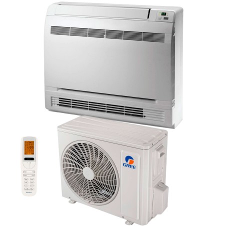 Climatizzatore console pavimento 9000 BTU inverter R32 WiFi con unità interna ed esterna classe A+++/A++ GREE10254/GREE10255 1