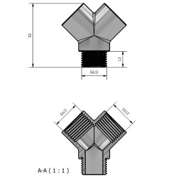 TDM BRASS 490C12 Raccordo a Y F/F/M 1/2" x 1/2" x 1/2" cromato 490C12 2