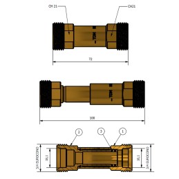 TDM BRASS 442E34 Giunto telescopico di riparazione MULTI-FIX 3/4" Eurocono 442E34 2